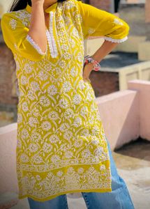 yellow chicken kari kurti