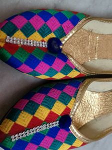 Colorful Embroidered Indian Flats