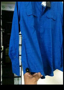 FINAL PRICE NEW RARE RABBIT Blue LINEN Shirt