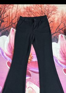 Black Flare Leg Trousers
