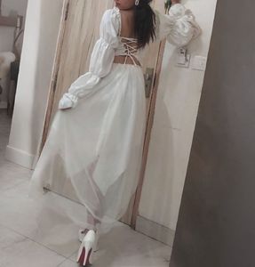 White Corset Hi-Lo Dress