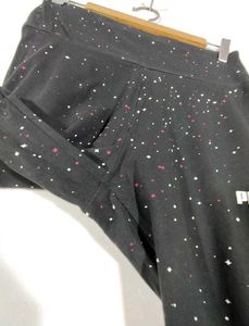 Black Printed Active Wear Pant (Women&#39;s)
