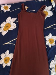 Brown Sleeveless Body mini dreas