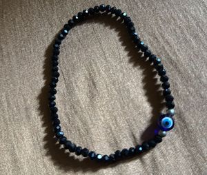 Black Beaded Evil Eye Bracelet
