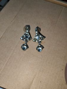 Silver Diamond Earrings