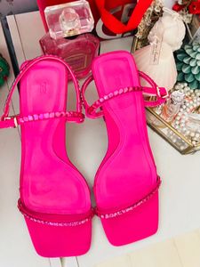 Zara Pink Rhinestone Strappy Heels