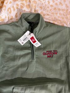 Stylish Green Pullover With Front And Back Design