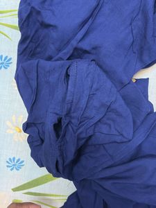 Blue Kurta And White Leggins With Pocket For Women