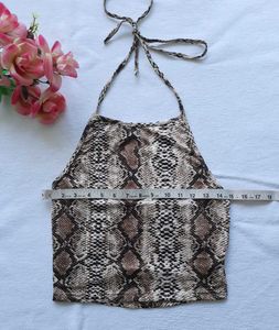 Shein : Stylish Snake Print Halter Top
