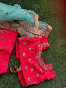 Coral Shade Lehenga Choli For Women