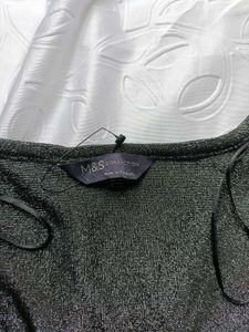 M&amp;S Sparkly Knot-Front Top 🖤