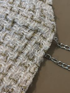 Tweed Chain Strap Crop Top