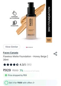 Faces Canada Flawless 3-in-1 Matte Foundation 30ML