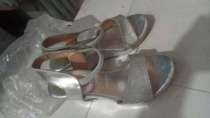 Silver Heeled Sandals