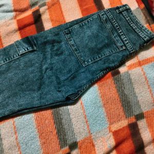Trendy Acid Wash Cargo Jeans