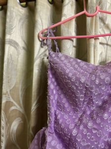 Lilac Ruffle Midi Dress