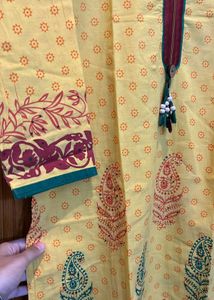 Yellow Printed Kurta