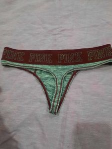 PINK Thong - Green/Burgundy