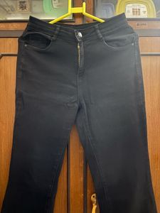 Black Flared Denim Jeans