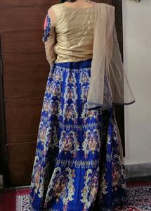 Crop Top Skirt With Net Dupatta
