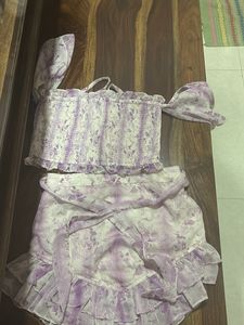 AND Girls Off shoulder Top With Skirt