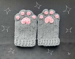 Crochet Paw Gloves