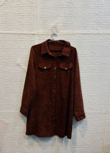 🇮🇹Shein Imported Corduroy Shirt Dress