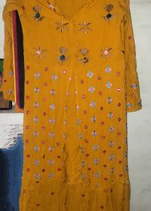 Mustard Colors Full Length Kurta Like New