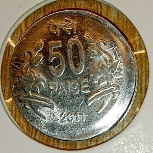 2011 50 Paise Off Shift Error Coin