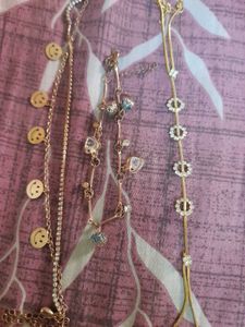 Gold toned Charm Bracelet Set Of 3
