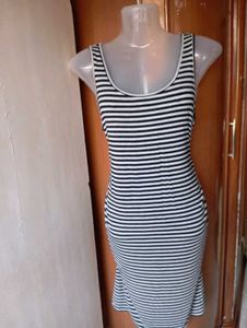 Striped Bodycon Midi Dress