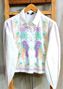 Embroidered  Button-Down Shirt Size-40