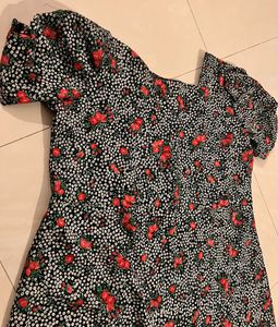 Black Red Floral Dress