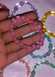 Handmade Crackled Glass Beads Bracelets