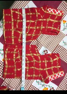 Gat Chola Heavy Red Saree With Blouse