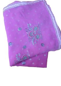 Beautiful saree with fall, no blouse.