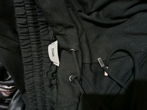 MANGO Women Black Solid Pleated Track Pants