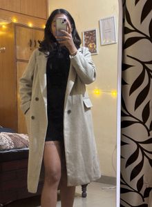 Grey Elegant Longline Trench Coat