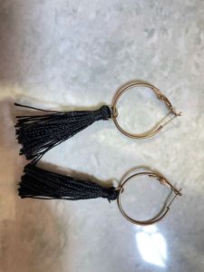Statement Blue Tassel Earrings