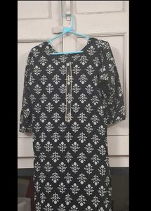 Black Printed Kurta Set With Pants