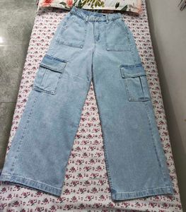 Light Wash Cargo Jeans