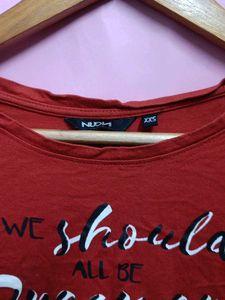 Red Graphic Crop Top