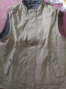 Khaki Reversible Sleeveless Puffer Vest
