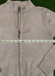 Pink Zip-Up Woollen Sweater