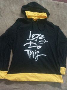 Black N Yellow Party Wear Hoodie
