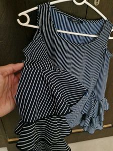 Striped Cold Shoulder Top