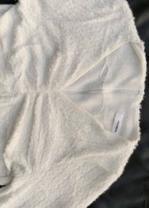 korean fur White Dress