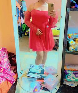 Red  Dotted Dress