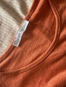 Chic Orange Tie-Sleeve Top