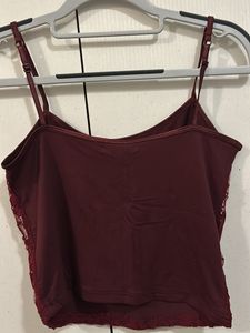 Maroon Lace Top
